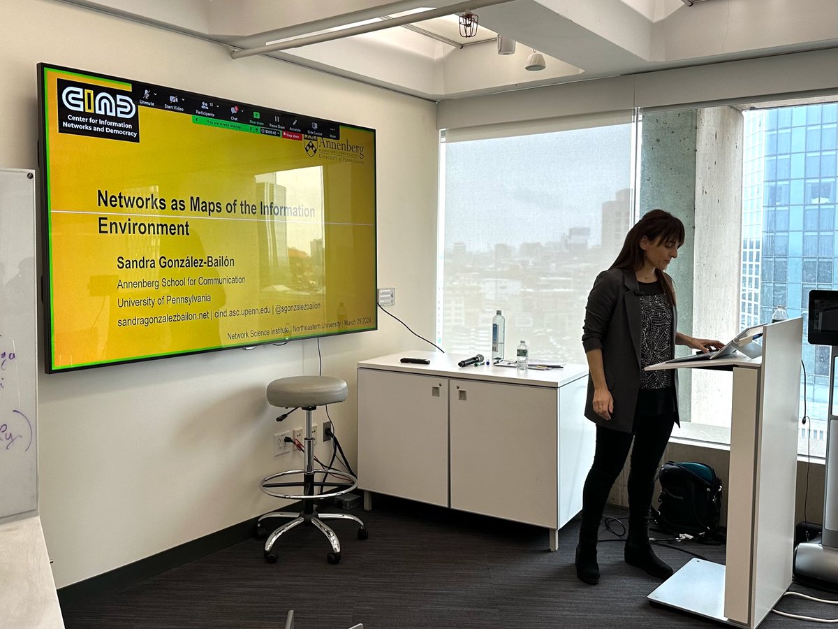 Next up in our spring speaker series @NUnetsi! @sgonzalezbailon with a terrific and thought-provoking talk about networks as maps of our information environment. networkscienceinstitute.org/talks/sandra-g…