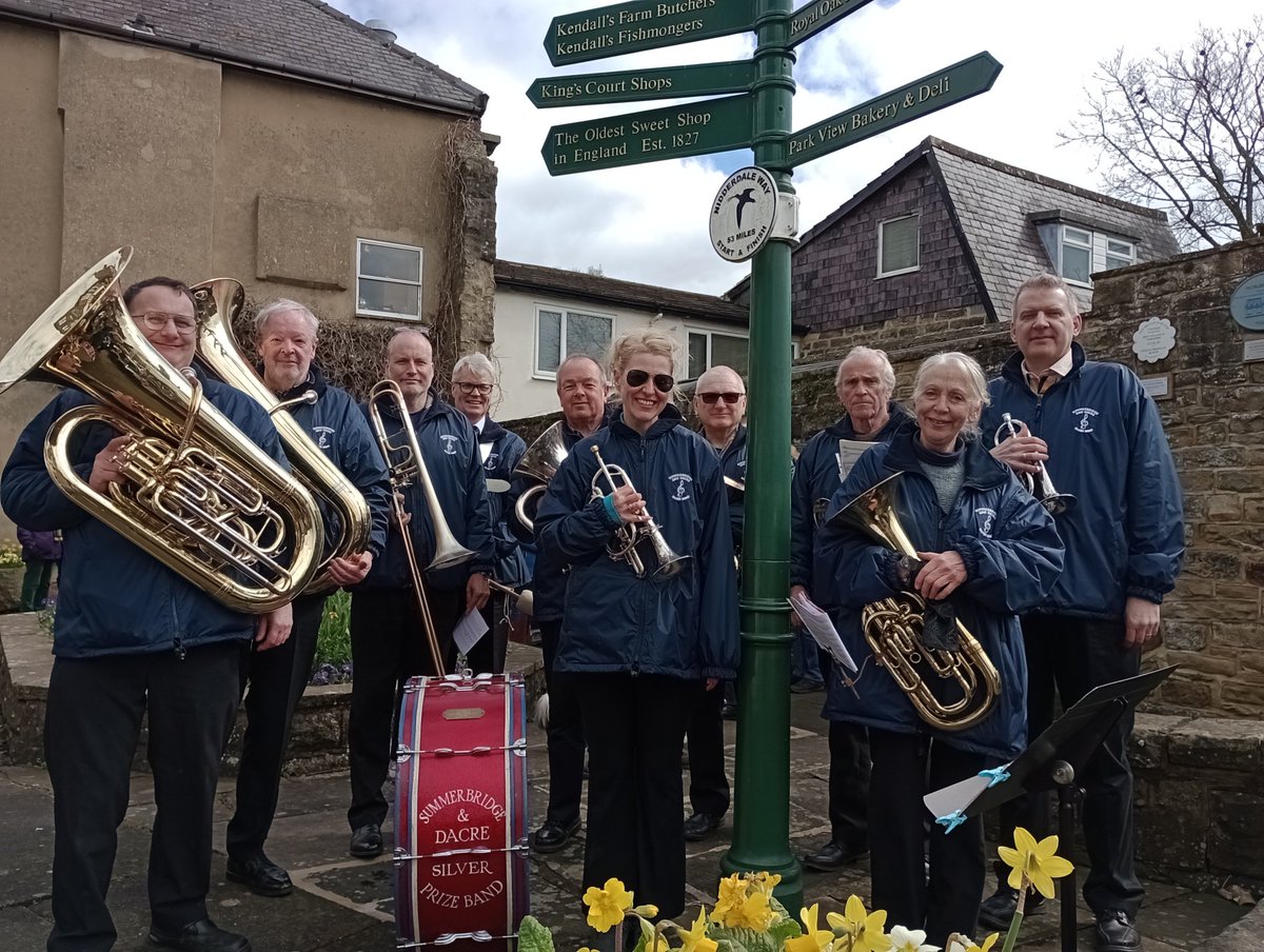 Great to be out & about banding earlier today for the first time this year 🎺🎶🥁. We're always pleased to support the Churches in the Dale and joined them once again for the 5 Stations of the Cross walk around Pateley Bridge @nidderdaleuk on Good Friday #Easter #BrassBand