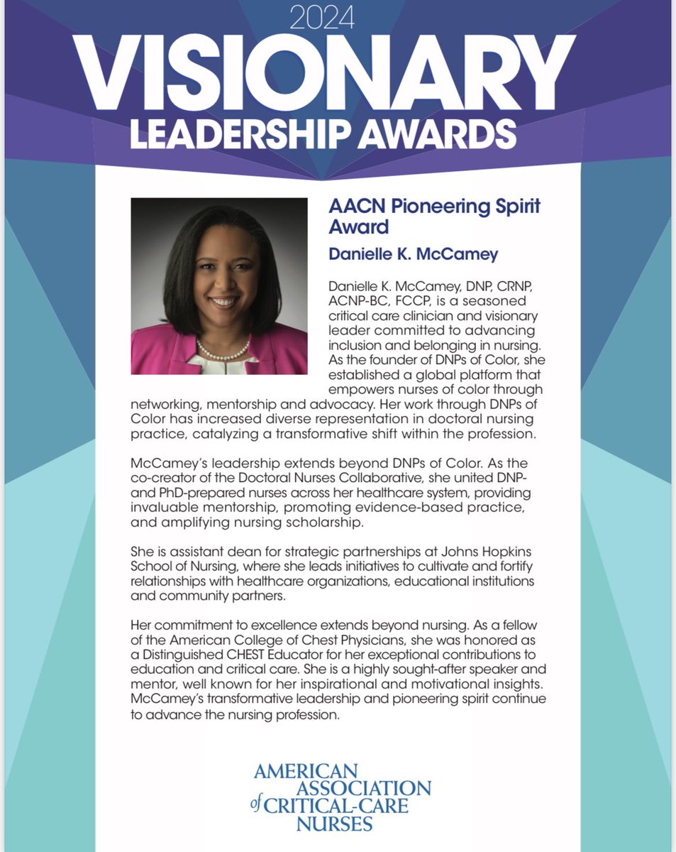@AACNme thank you for recognizing me with the pioneering spirit award✨such an honor to be seen for the contributions I am making in nursing! @DNPsofColor are everywhere @JHUNursing #GoHopNurse