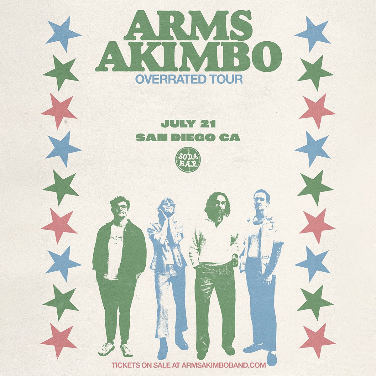 ON SALE NOW – 7/21 @ Soda Bar – @ArmsAkimboBand • 🎟: link.dice.fm/armsakimbo2024…