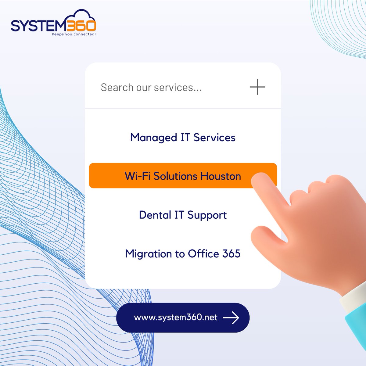 🔍 Explore Our IT Services at System360!

🌐 system360.net

#System360 #ITServices #HoustonWi-Fi #DentalITSupport #Office365Migration #ITSupport #ManagedServices #HoustonBusiness #NetworkSolutions #TailoredIT #TechExperts #BusinessEfficiency #houstontx