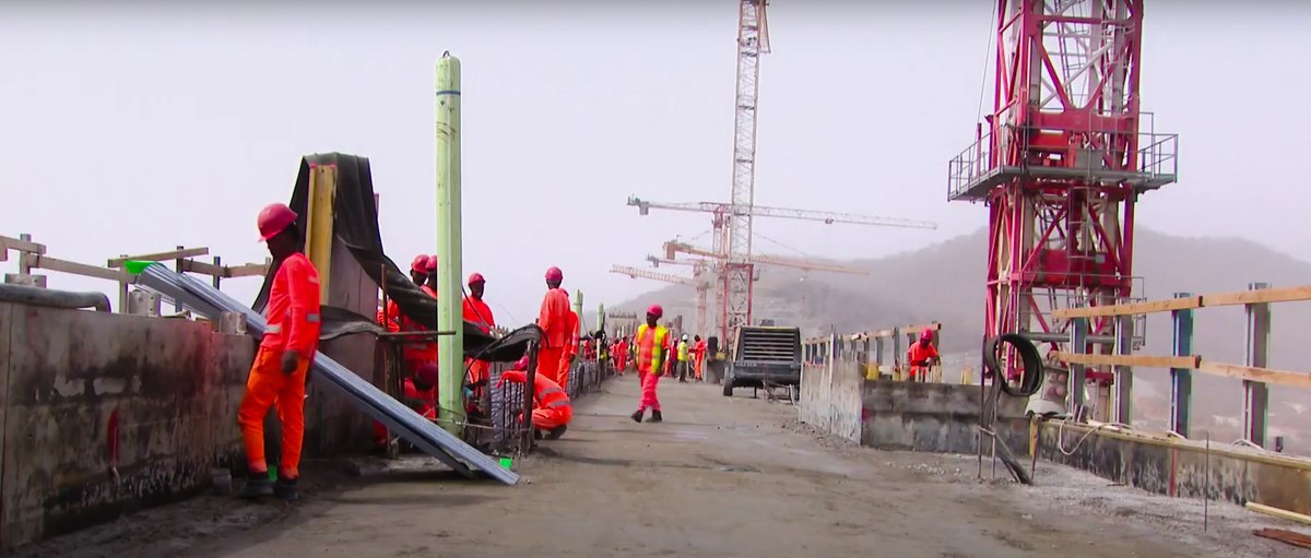 Shoutout to the tireless workers of the GERD! Their dedication has brought civil work to an incredible 99% completion. With just the middle ramp bridge and one RCC layer to go, the overall progress of #GERD is 95%. #Ethiopia #NationBuilders