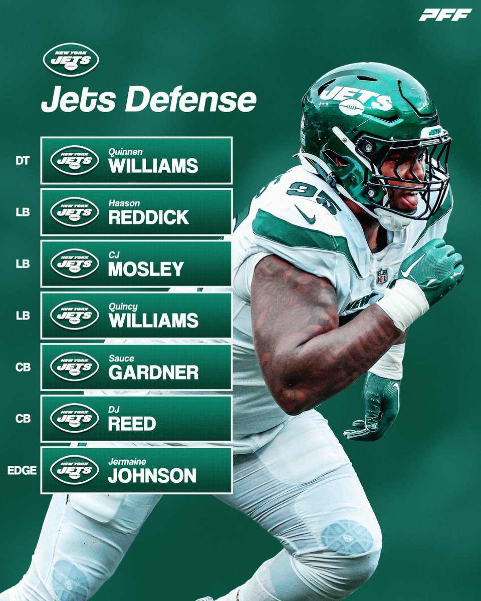 PFF's tweet photo. The Jets' new-look defense 😳 https://t.co/K5lraLo1Bs