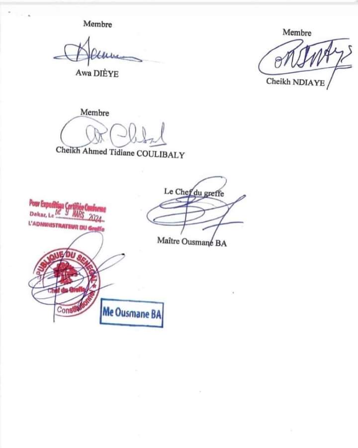 ao_sowGn's tweet photo. Le conseil constitutionnel sénégalais confirme l'élection de @DiomayeFaye . Aucun des candidats n'a déposé de recours au niveau de l'institution
#SenegalVote #SunuElection https://t.co/wIDMIGtYaC