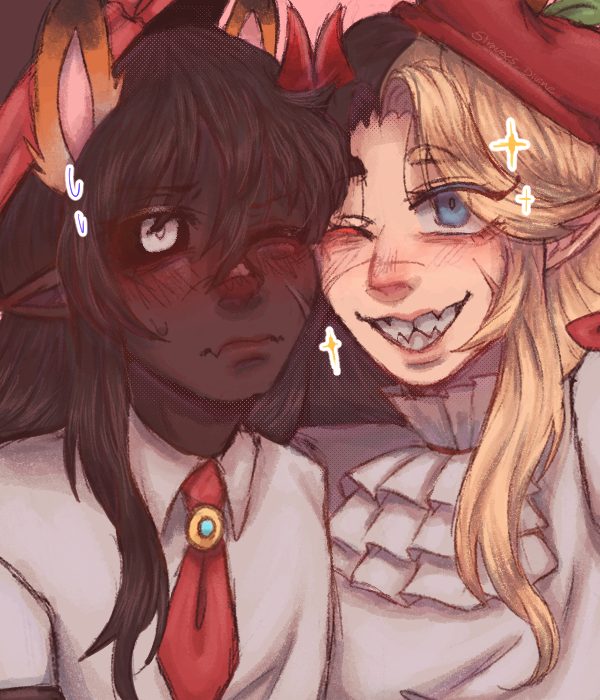 Pomme finally finished her mission on forcing dapper to wear animals ear

(ever so proud of her)

#dapperfanart #pommefanart