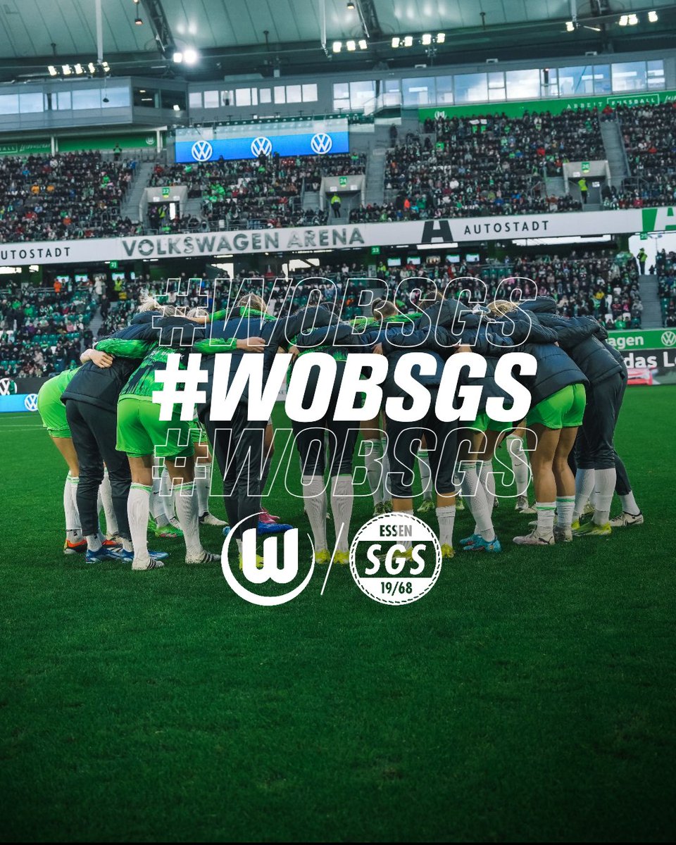 Wir wollen ins Finale! 🔥 ⚽ DFB-Pokal ⚔️ @SGS_Essen 🕓 13.00 Uhr 🏟️ AOK STADION 📺 exklusiv auf Sky #️⃣ WOBSGS #VfLWolfsburg #VfLWolfsburgFrauen #Wölfinnen #WOBSGS