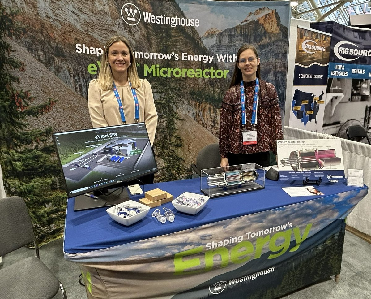 It's been an exciting month talking about the bright future for our eVinci™ and AstroVinci™ microreactors at #PDAC2024 in Canada and #SATShow in the U.S., where our experts discussed applications on Earth and beyond! Learn more about our microreactors: westinghousenuclear.com/energy-systems…