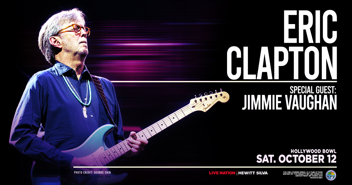 JUST ANNOUNCED! @EricClapton is heading to the Hollywood Bowl on Saturday, October 12. Tickets on sale Friday, April 5 at 10AM on Ticketmaster.com.