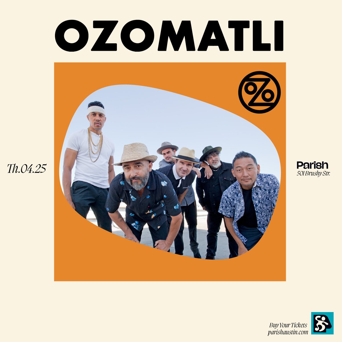 Austin Fam 🚨 we’re coming back for you on April 25th for an amazing show at Parish! Secure your tickets now, and we can’t wait to see you soon! 🎟️ ozomatli.com/tour/