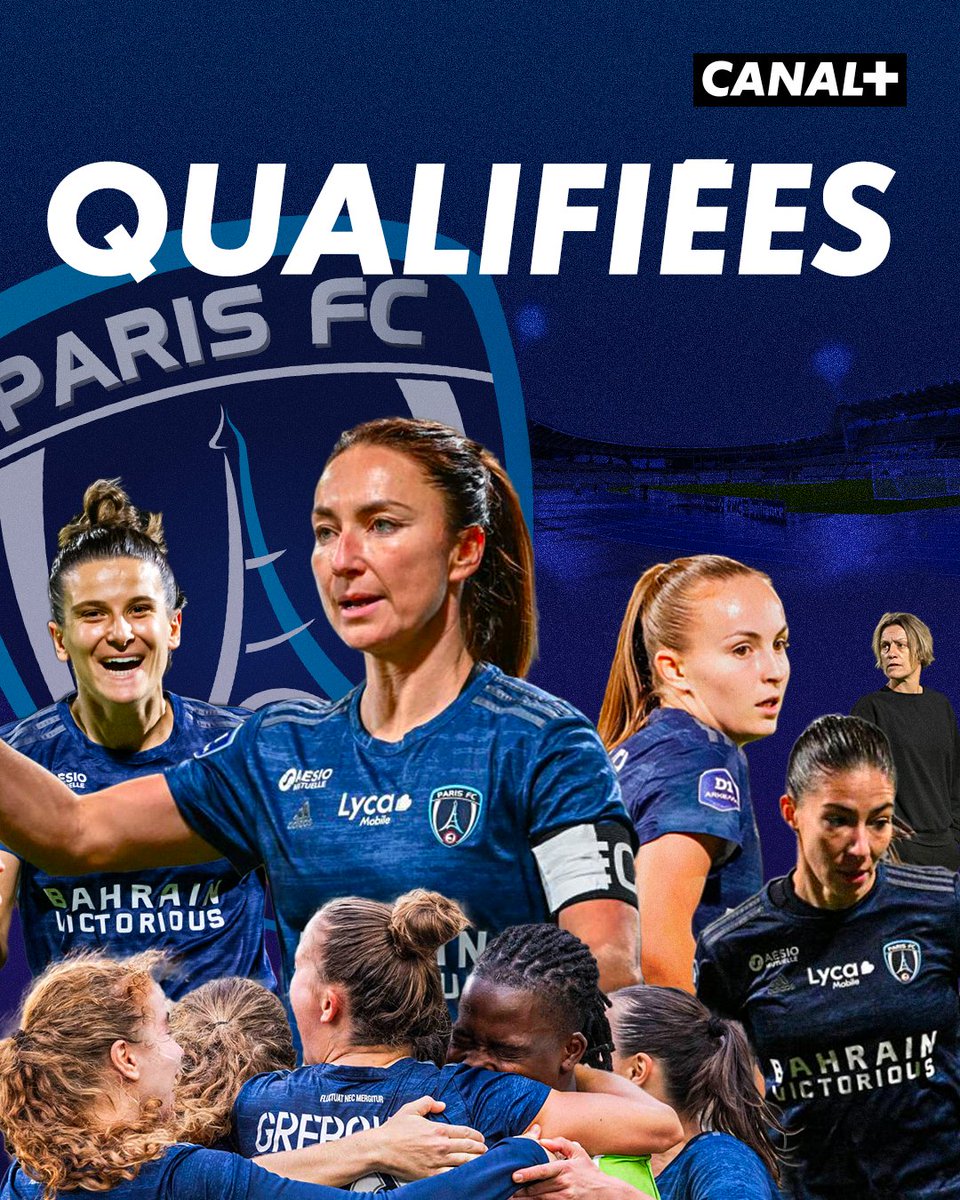 Le Paris FC valide son billet pour les plays-offs de @D1Arkema ✅ Les joueuses de Sandrine Soubeyrand sont les troisièmes qualifiées pour les phases finales après l'OL et le PSG 🔵 #PFCMHSC | #D1Arkema