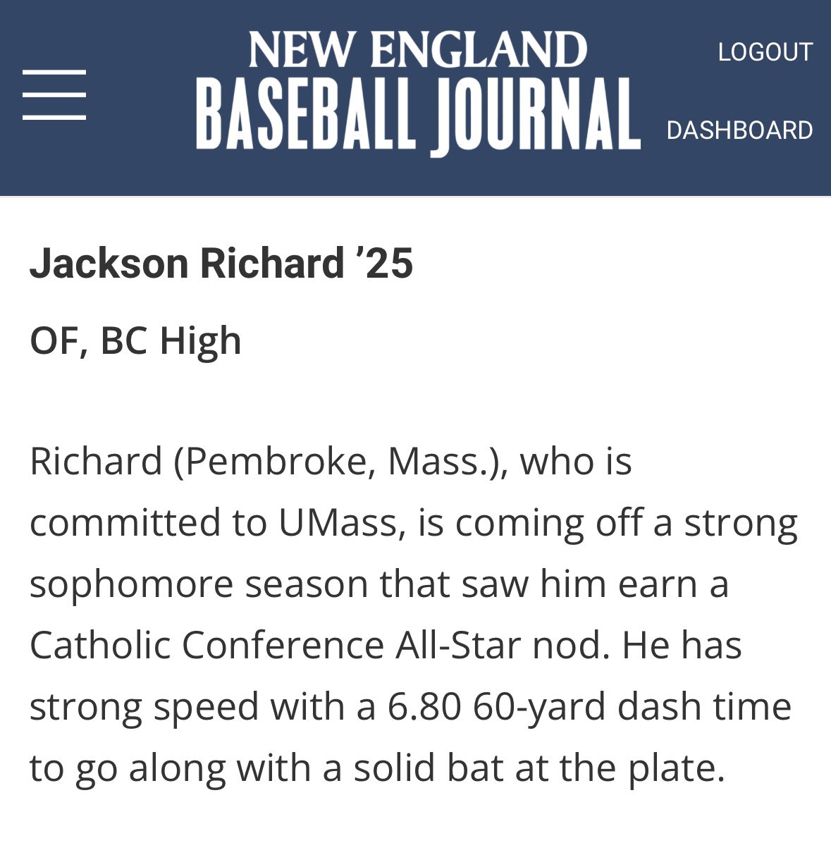 BC High Baseball tweet media