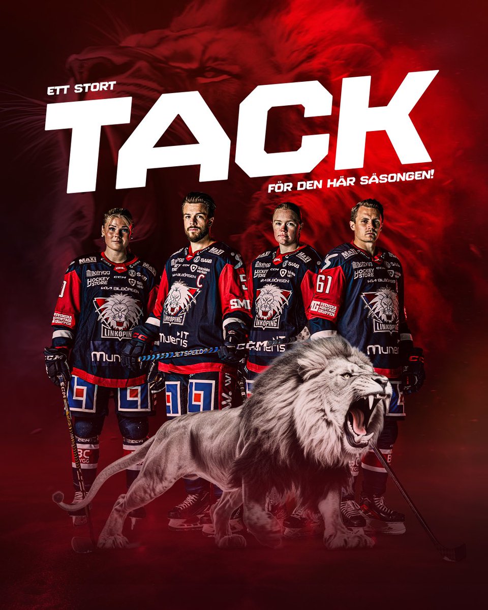 LHChockey's tweet photo. Linköping Hockey Club vill rikta ett stort tack till medlemmar, partners, personal, funktionärer, spelare, ledare och inte minst våra supportrar för det fantastiska stödet under säsongen.

Vi ses snart igen! ❤️🤍💙 https://t.co/7axCPcH9Gw