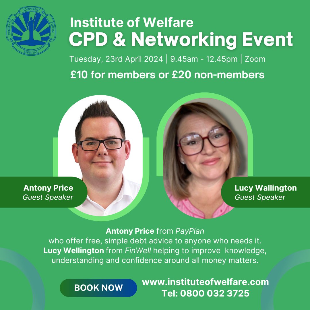 IoWelfare's tweet photo. @everyone 🌟 Exciting Announcement! 🌟
Join us for our upcoming CPD/networking event hosted by the Institute of Welfare! ✨
🗓️ Date: Tuesday, 23rd April, 2024
🕒 Time: 9:45 am - 12:45 pm
📍 Where: Virtual via Zoom
You can find a booking form on our website https://t.co/EQ8yfwthby https://t.co/scRPkUajLF
