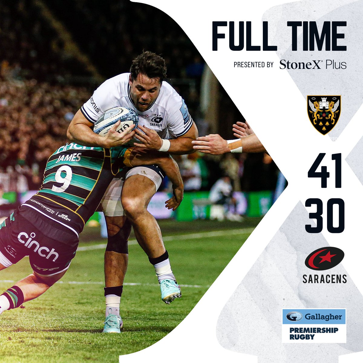 Not our night in Northampton.

#NORvSAR #FT
#YourSaracens💫
<a href="/StoneX_Official/">StoneX Group Inc.</a>