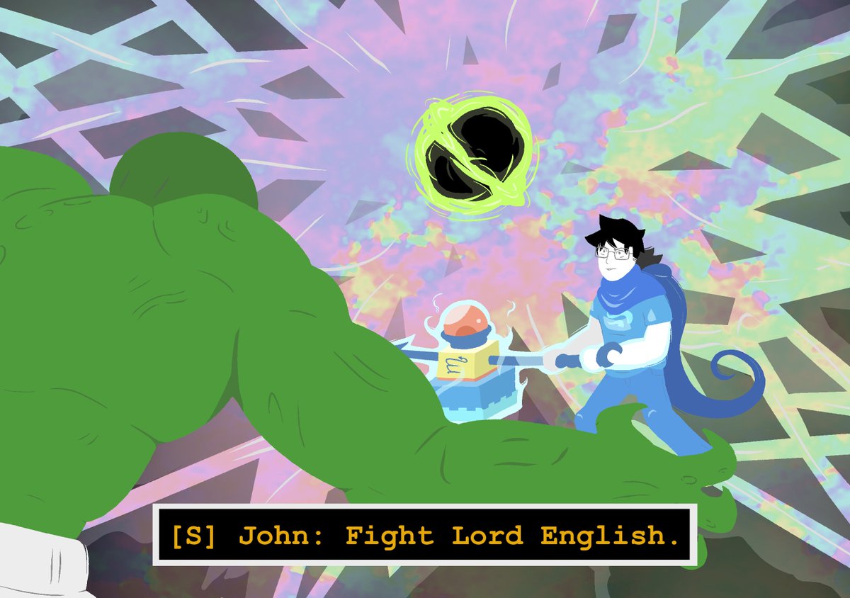 miscfiadh's tweet photo. Drew my favourite scene from the Homestuck Epilogues! Such a fun artstyle to work in, I def want to do more of these at some point 🏠 https://t.co/ZCecwrYnok