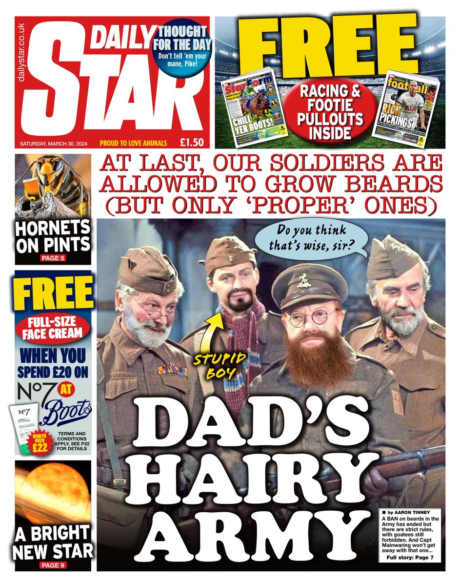 STAR: Dad’s hairy army #TomorrowsPapersToday