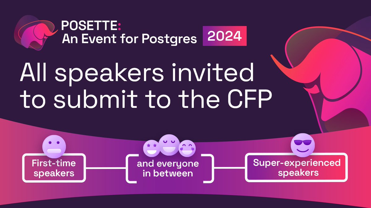 9⃣ more days until the #PosetteConf CFP closes on Sun Apr 7th @ 11:59pm PDT ⏰ We'd love to see your #PostgreSQL talk proposals in this #CFP #CallForSpeakers 📽️ All speakers WELCOME, from 1st-time speakers, to super-experienced & everyone in between aka.ms/posette-cfp-20…