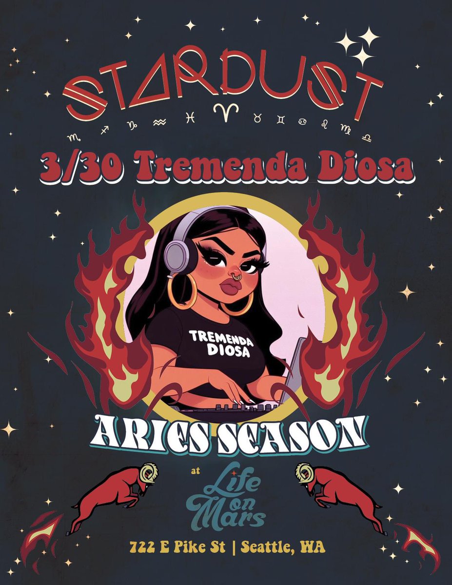 Sat nights at the bar, music, dancing, signs upon signs to celebrate YOU. We are in Aries season so get in this month and celebrate YOU. This Sat we have at the bar, music, dancing, signs upon signs to celebrate YOU. This Sat we have Tremenda Diosa bringing the love. ⁠⁠
⁠