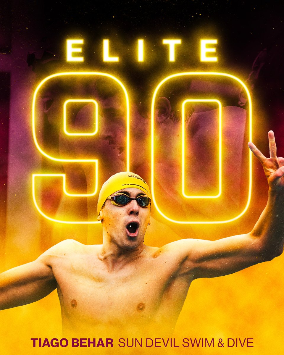 Our program's second <a href="/NCAA/">NCAA</a> Elite 90 Award of the year goes to Tiago Behar! 🔱

Tiago joins Lindsay Looney as the two Sun Devils who've received the honor for the 2023-24 school year!

📰: bit.ly/3IZZVs6

#ForksUp x #NCAASwimDive