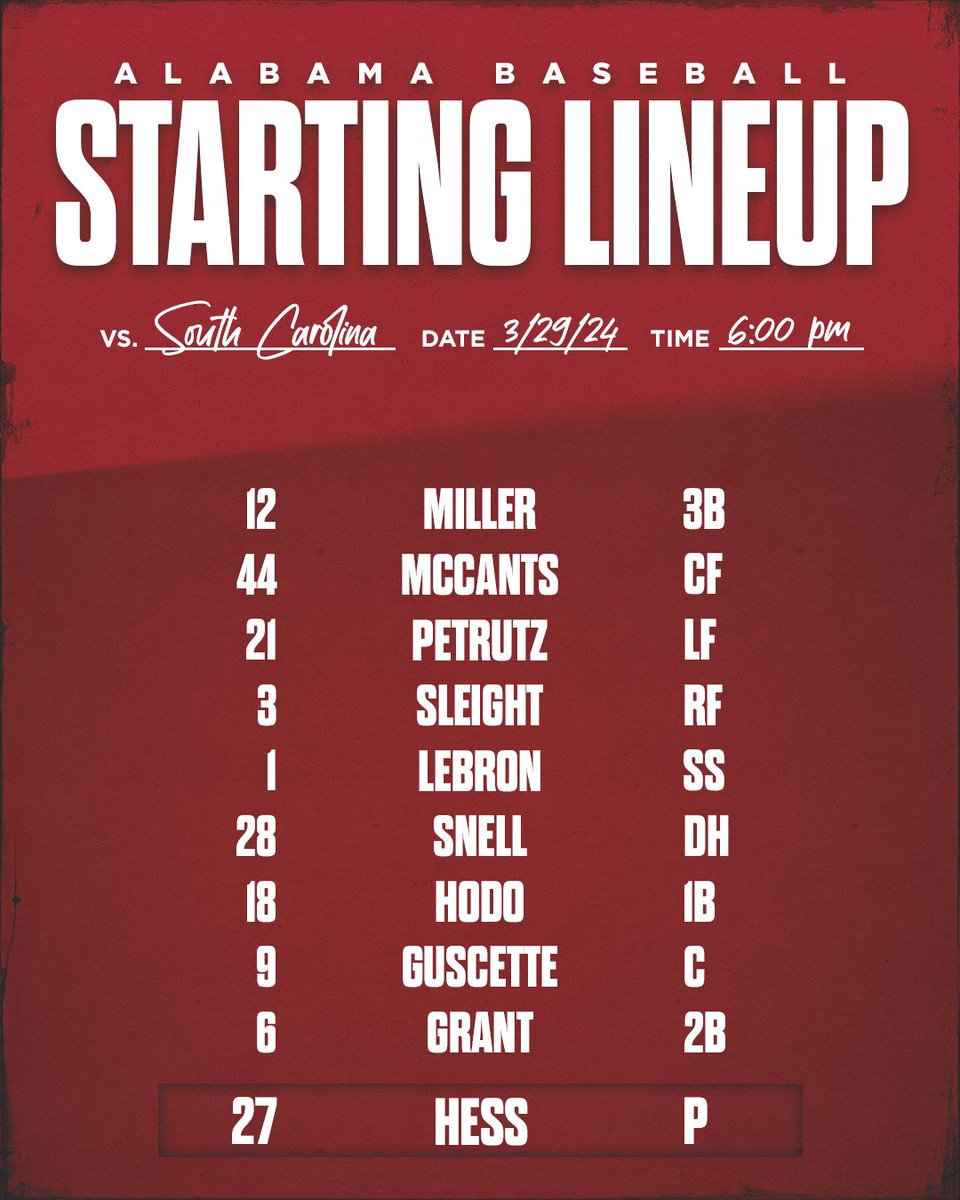 AlabamaBSB's tweet image. ALA ➕ BSB ➕ GM27

#RollTide