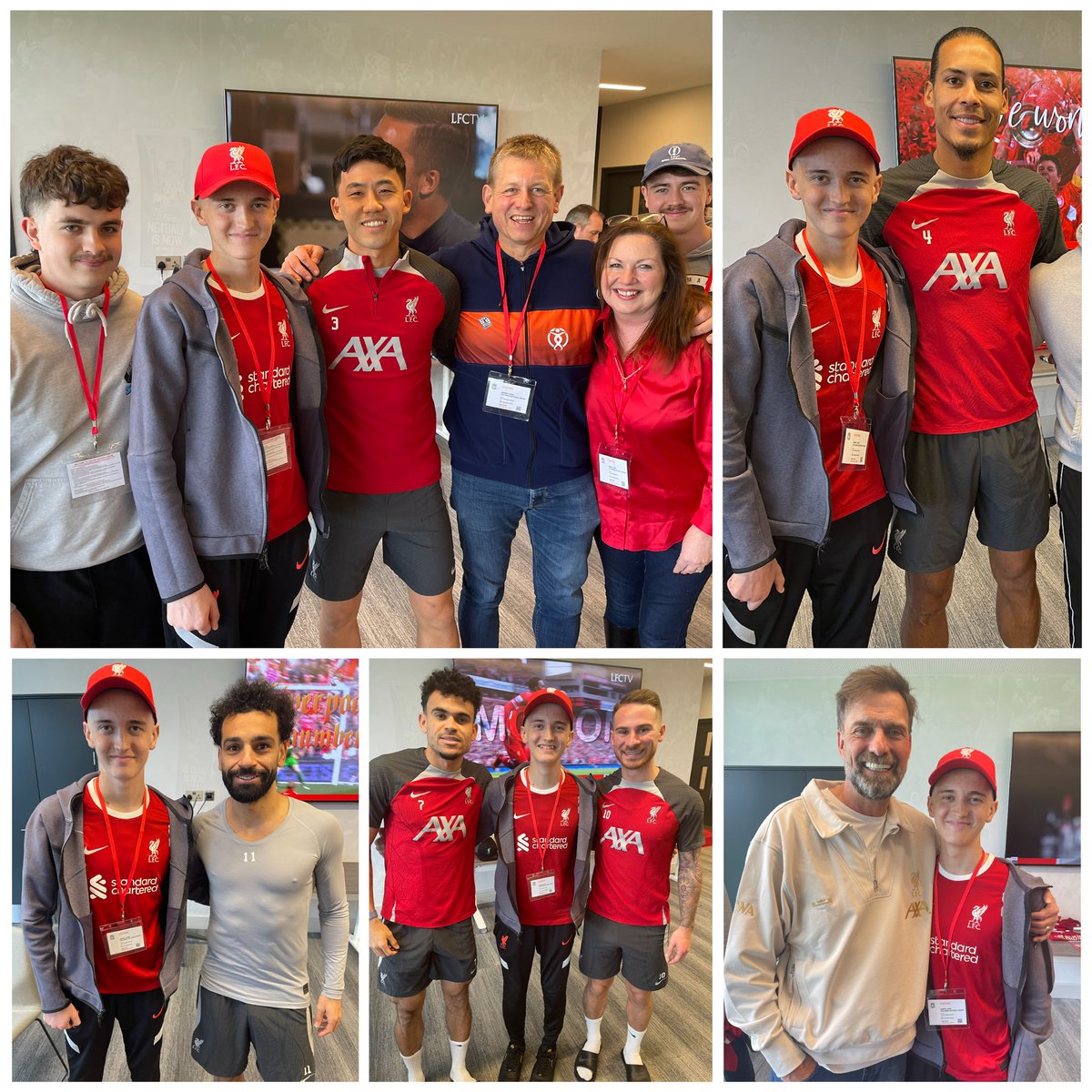 A very special afternoon for local boy James and his family today meeting everyone @LFC , James took time away from his chemotherapy treatment to spend a very special day with his family at the axa ⚽️❤️. Dreams do come true 🫶