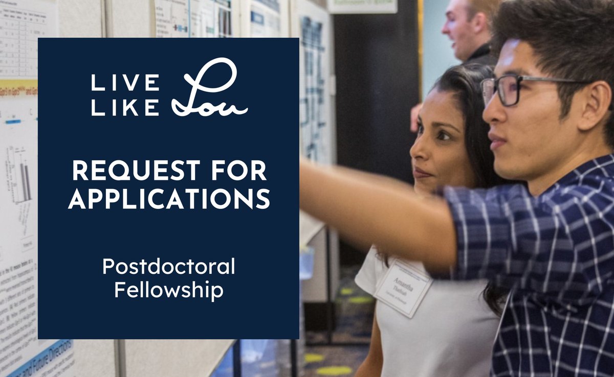 Applications for Live Like Lou's Postdoctoral Fellowship are due April 12. Emerging ALS scientists can apply for up to $75,000 annually for up to two years to be awarded beginning June 2024. Learn more and apply today: phide.lt/49qfjcT #funding #als #alsresearch