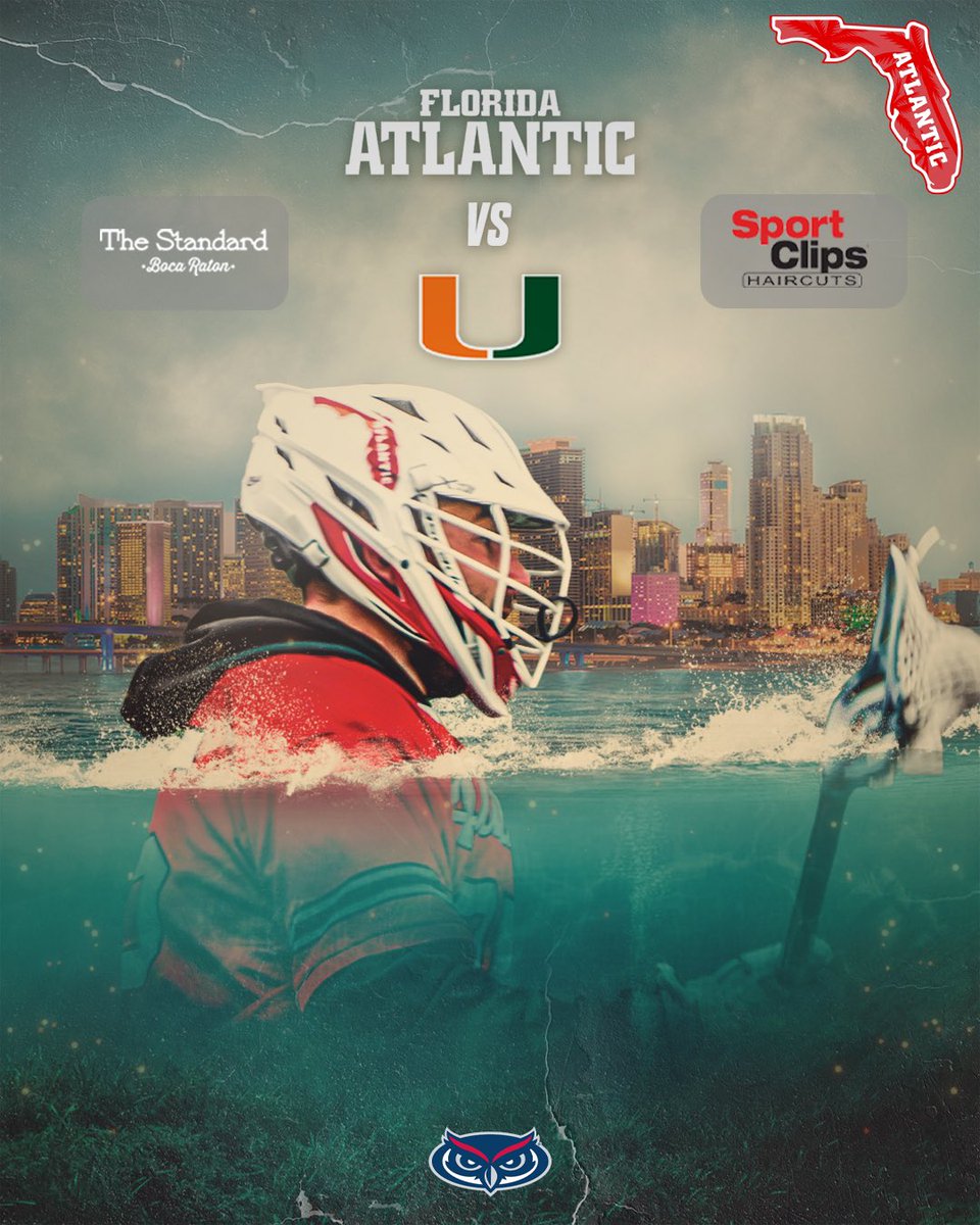 FAU Men's Lacrosse (@faumenslax) on Twitter photo ♦️FAU vs MIAMI♦️
Join us tomorrow (Sat. March 30th) as the Owls head down south to take on conference opponent <a href="/UMiamiLacrosse/">Canes Lacrosse</a> … we’re ready 🦉
#rollowls #ttk #wtdo #wereread ♦️FAU vs MIAMI♦️
Join us tomorrow (Sat. March 30th) as the Owls head down south to take on conference opponent <a href="/UMiamiLacrosse/">Canes Lacrosse</a> … we’re ready 🦉
#rollowls #ttk #wtdo #wereread