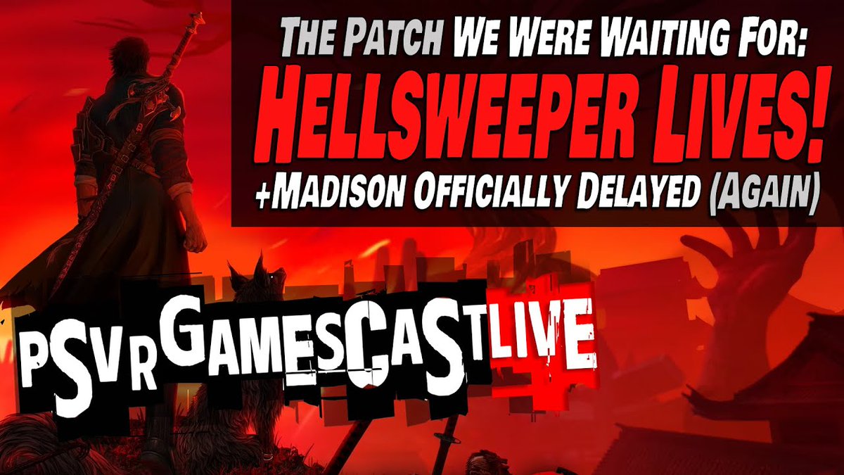 It's Friday! Time for PSVR GAMESCAST LIVE! We are talking Hellsweeper VR, OVRDARK, MADiSON and more. 🔴 Watch here: youtube.com/watch?v=domvts… #PSVR2