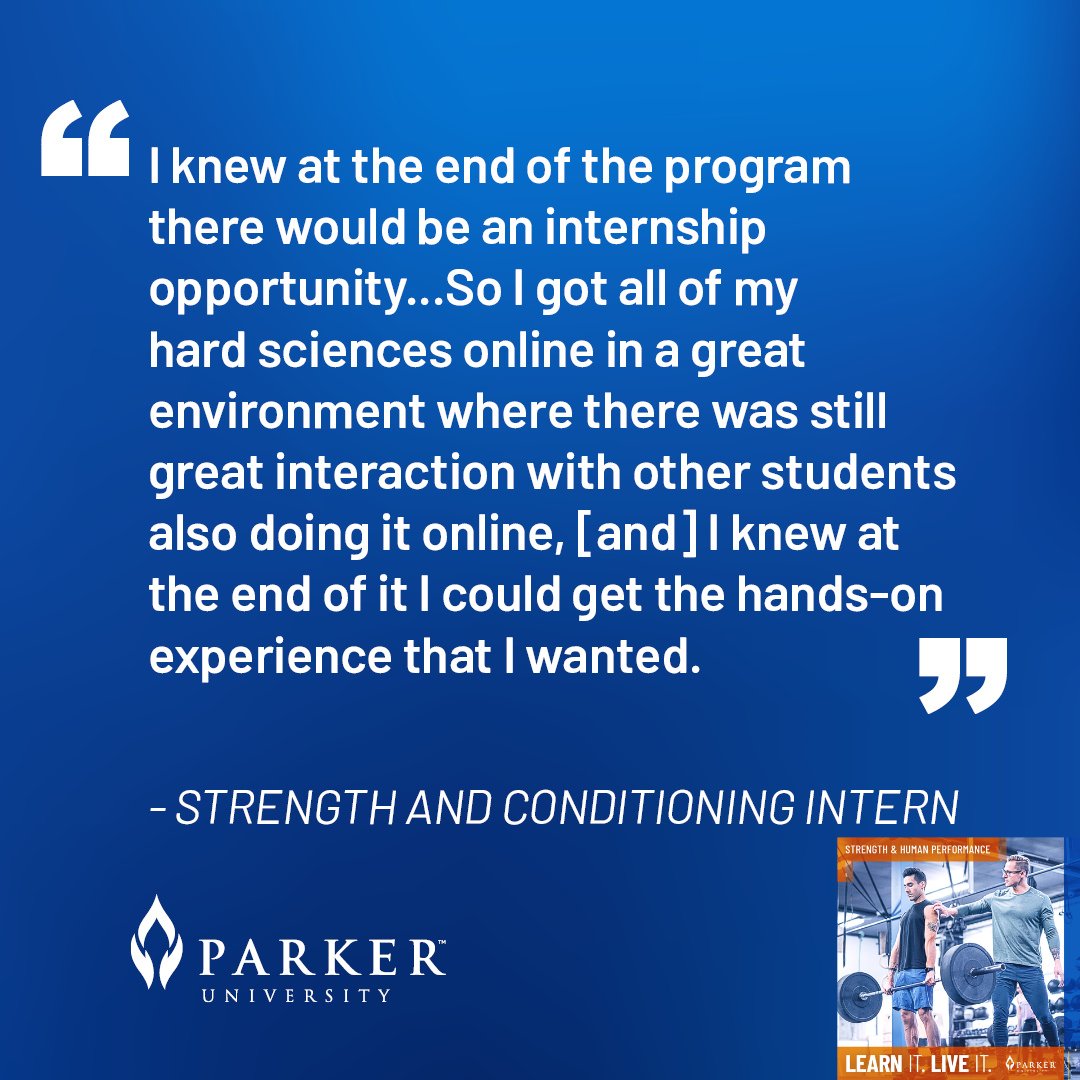 Study Strength & Human Performance: physiology, biomechanics, metabolism for health careers or further studies like Chiropractic & Physical Therapy. Bachelor's & Master's available. Learn more parker.edu/lp/shp-parker-…

#parkeruniversity #strengthtraining