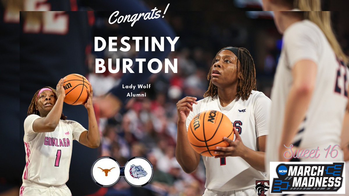 ladywolfbball's tweet photo. Congrats to @destinyburton21 on making it to the Sweet 16. Another alumni in March Madness.
#tradition
#Hardwork
#runpackrun https://t.co/rfEPuniHIX