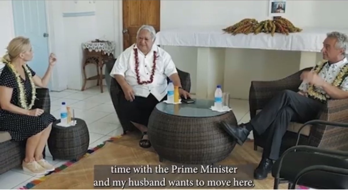 Reporters should ask @RobertKennedyJr about his 2019 visit to Samoa & the 70 dead children.

Why did he praise @samoagovt Prime Minister Tuilaepa Sailele Malielegaoi for banning MMMR vaccines? 

The PM genuinely believed RFKjr’s Facebook misinformation.

#ShotInTheArm