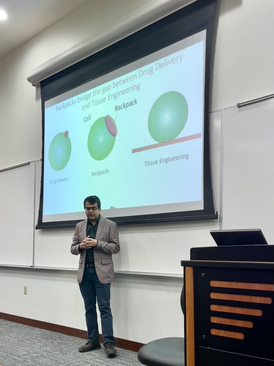 Thank you @SMitragotri for visiting us and delivering the amazing and inspiring talk on hitchhiking and backpacks in our Distinguished Seminar Series @bme_utd. Always enjoyed chatting with him about research, career and life.