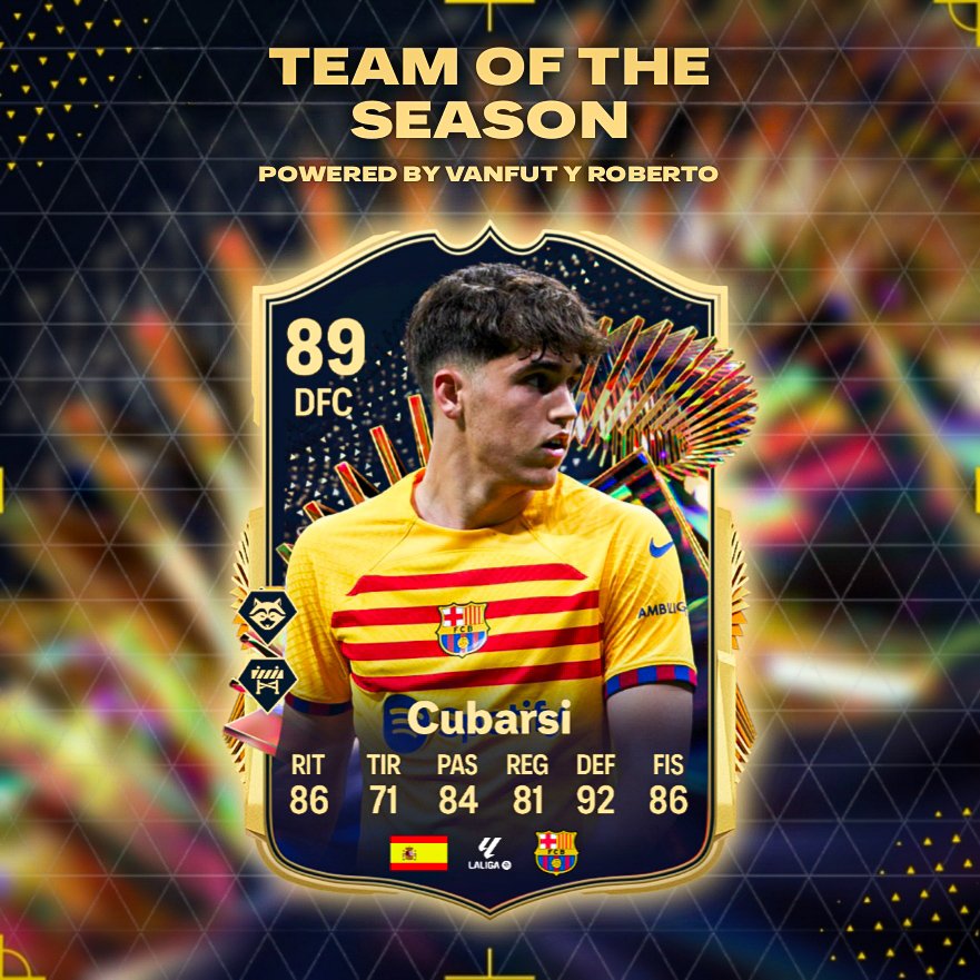 💡CUBARSI TOTS💡

Sabemos que no puede salir, pero una carta de este tío con esos Playstyle+ sería god

Estaré subiendo hoy 6 tots de la liga española y mañana de otra liga

Collab con <a href="/rtomoba/">Roberto__</a> 

Dale ♥️ y 🔁 para más

#EAFC24 #EAFC