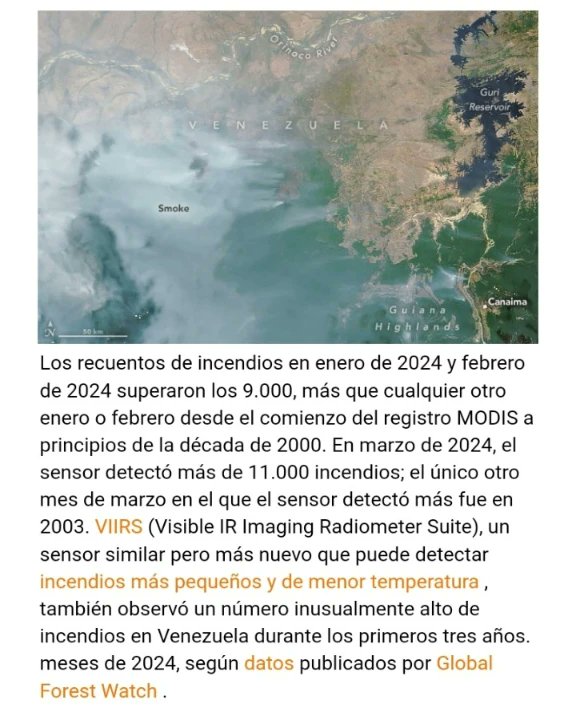 Los recuentos de incendios en enero de 2024 y febrero de 2024 superaron los 9.000, más que cualquier otro enero o febrero desde el comienzo del registro #MODIS a principios de la década de 2000. En marzo de 2024, el sensor detectó más de 11.000 #IncendiosForestales en #Venezuela