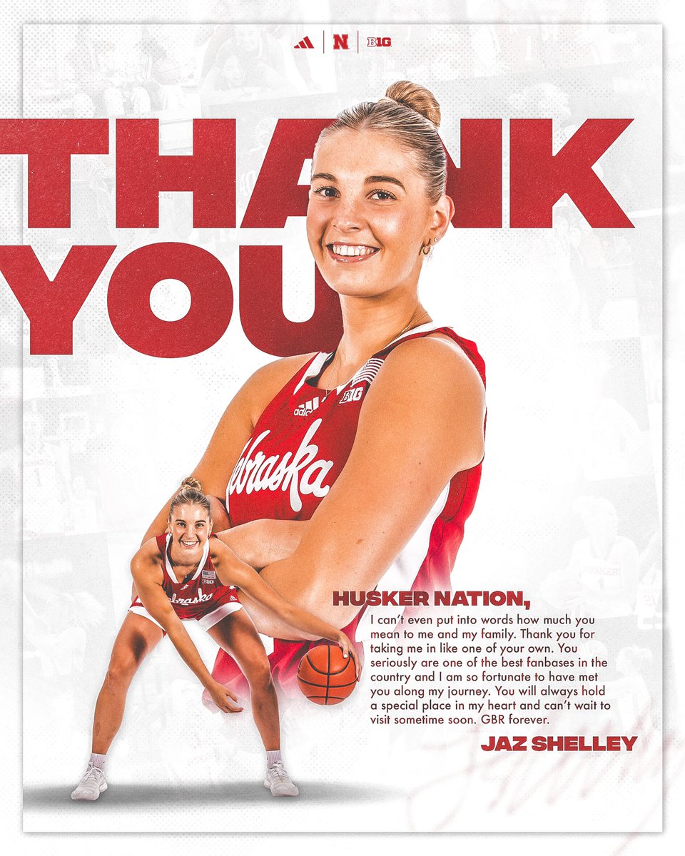 Grateful for your influence on and off the court 💕 Thank you for being a Husker @JazShelley.