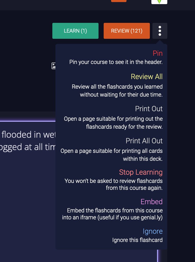 memcodeapp's tweet image. ✅ On the "/review" page, you can now "Ignore" any flashcard you're learning!