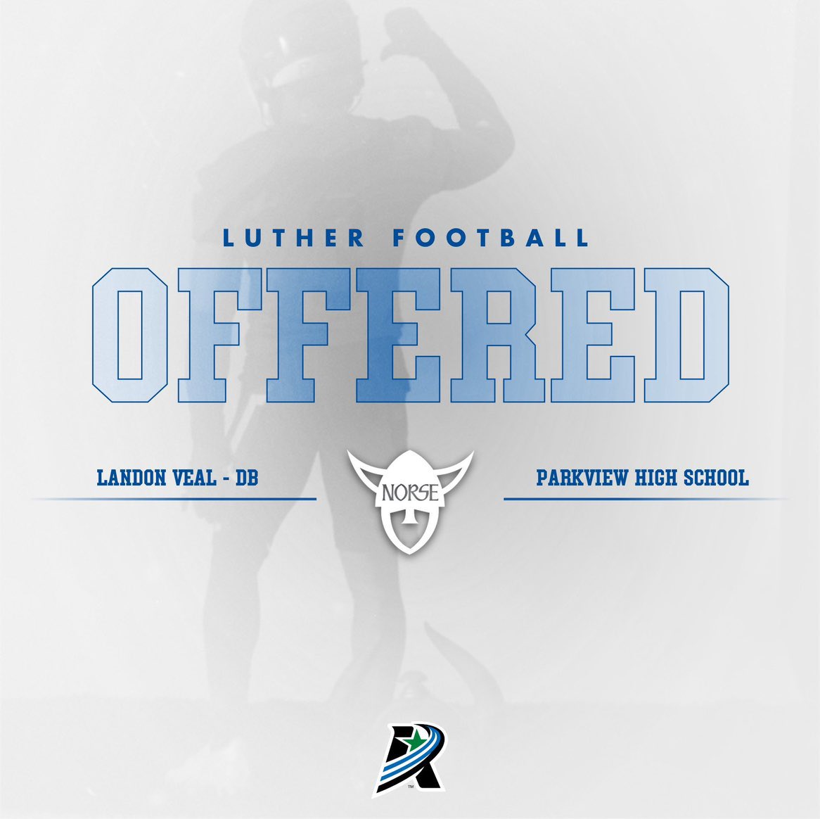 Blessed to receive an offer to Luther College!!🔵⚪️#GONORSE @ParkviewFB @CoachTroche56 @LutherFootball