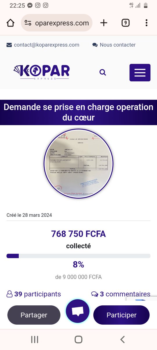 Faites un geste pour sauver Abdoulaye ba. Il doit subir une opération à cœur ouvert. 

RT please 

koparexpress.com/apps/collectes…