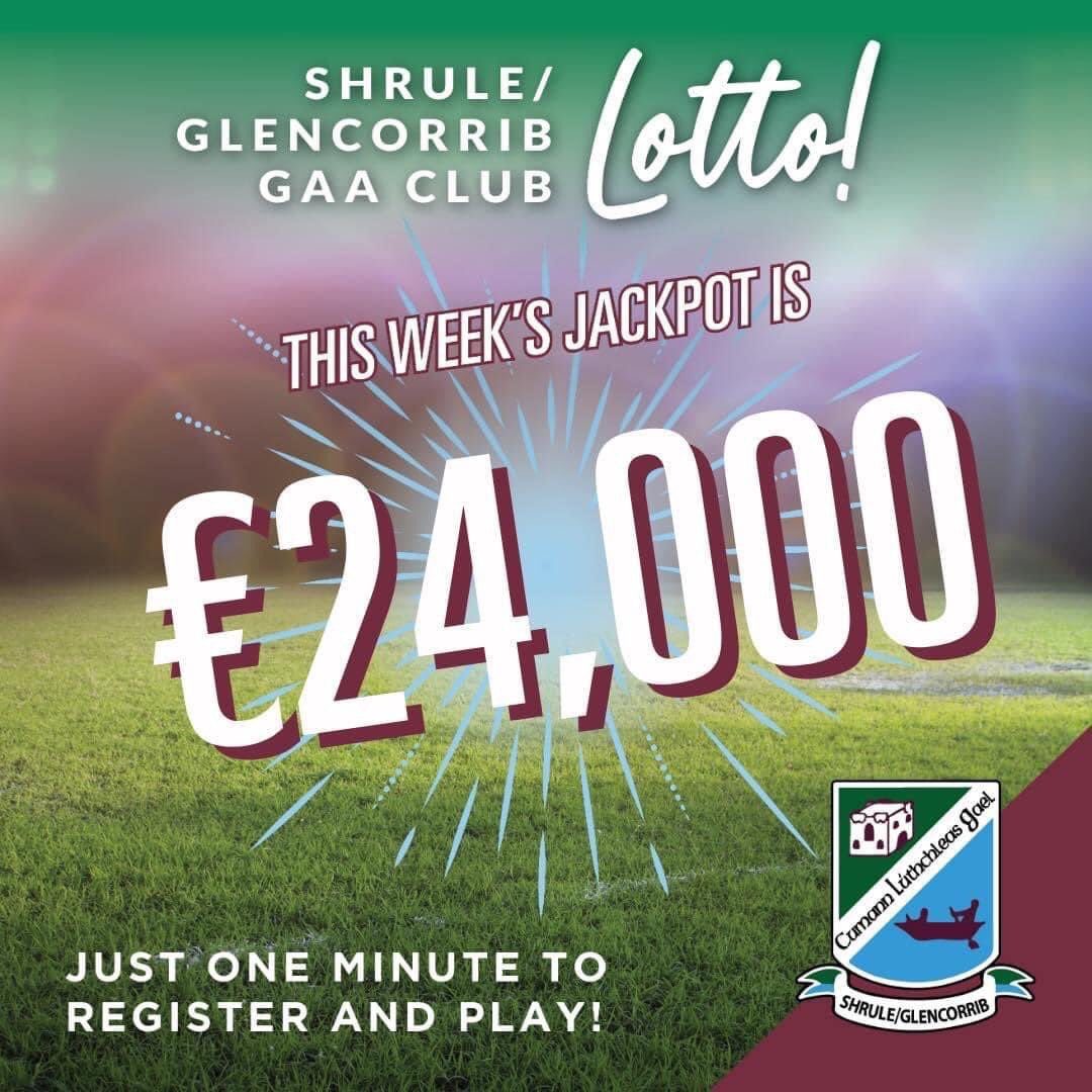 Don’t forget to play…. 

Lotto Jackpot is a huge €24,000

Play by scanning the QR Code or the following link

bit.ly/ShruleGlencorr…

It could be you.....