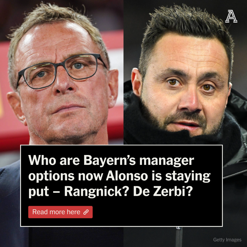 TheAthleticFC's tweet photo. Xabi Alonso will not leave Bayer Leverkusen this summer. He’s now off the table for Bayern Munich.
The German giants need to replace Tuchel, so who can they turn to now?
@SebSB looks at why Alonso stayed and why Ralf Rangnick and Roberto De Zerbi are options.