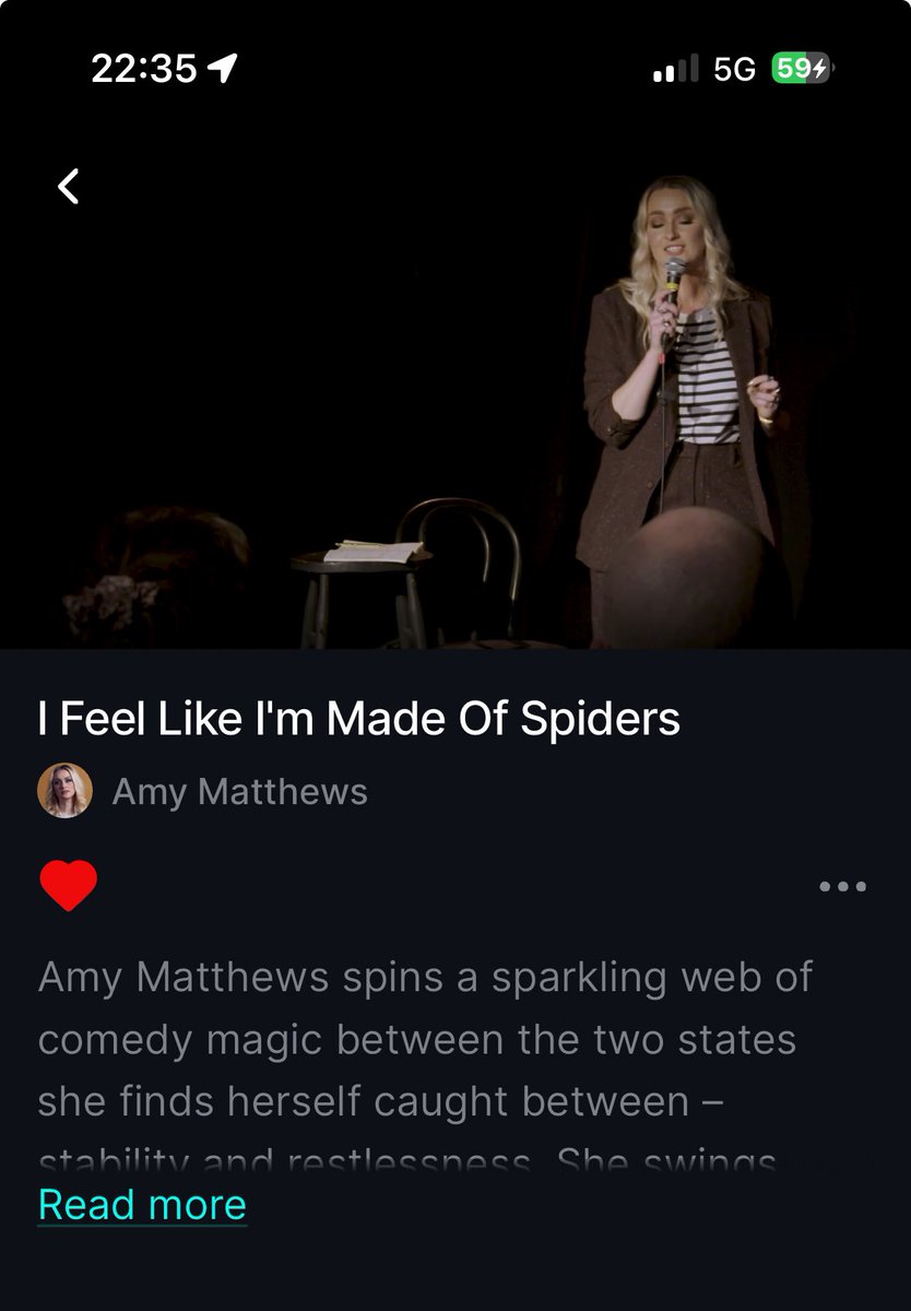 New discovery suggested by @nextupcomedy , @AmyFMatthews and she’s totally brilliant 🤩 💙✌️🎭