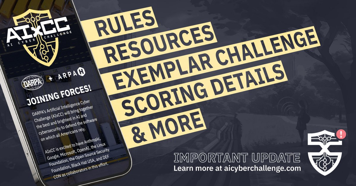 AIxCC News Alert! We just released a tranche of updated materials for competitors in the AI Cyber Challenge. Get the full download at aicyberchallenge.com/newsletter-3-2…