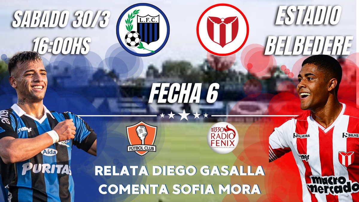 jjgasalla14's tweet photo. 🎙️Mañana nos vamos a Belvedere
Este sábado 30/03
A las 16:00 horas
@LiverpoolFC1915 vs @cariverplateuru
Relata @GasallaJj
Comenta: @Sofiamora96
Escucha por
@1330amFenix
@futbolclubuy
#LiverpoolFC #RiverPlate #negriazules #darseneros
#futbol #CampeonatoPrimeraDivisión