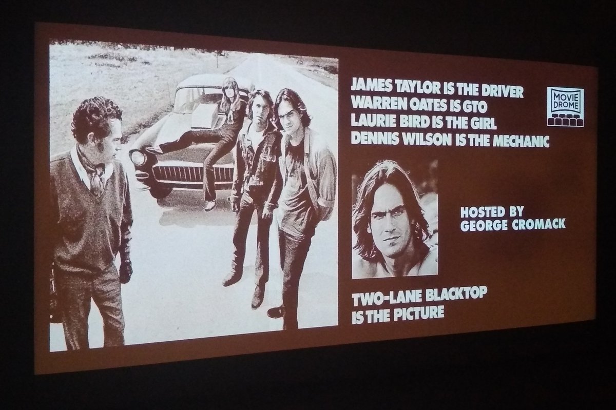 Another fab Moviedrome @thesjt tonight. Two-Lane Blacktop (1971) had no discernable acting, but cars were stars - a '55 Chevy & a Pontiac. Eloquent landscapes & an almost complete selection of gas stations - I caught sight of an iconic Texaco forecourt - made it unique & a joy.