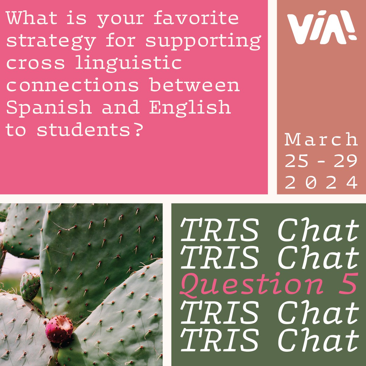 Q5: What is your favorite strategy for supporting cross linguistic connections between Spanish and English to students? #TRISchat