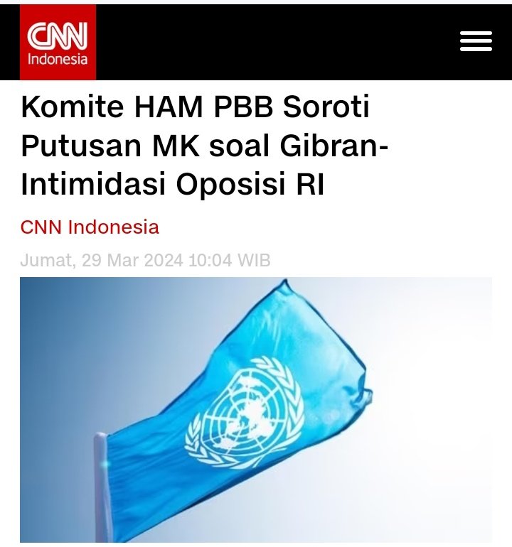 Alhamdulillah, berkat pamannya Gibran, Indonesia dan @officialMKRI makin mendunia.🤗❤️ Komite HAM PBB Soroti Putusan MK soal Gibran-Intimidasi Oposisi RI. cnnindonesia.com/internasional/…