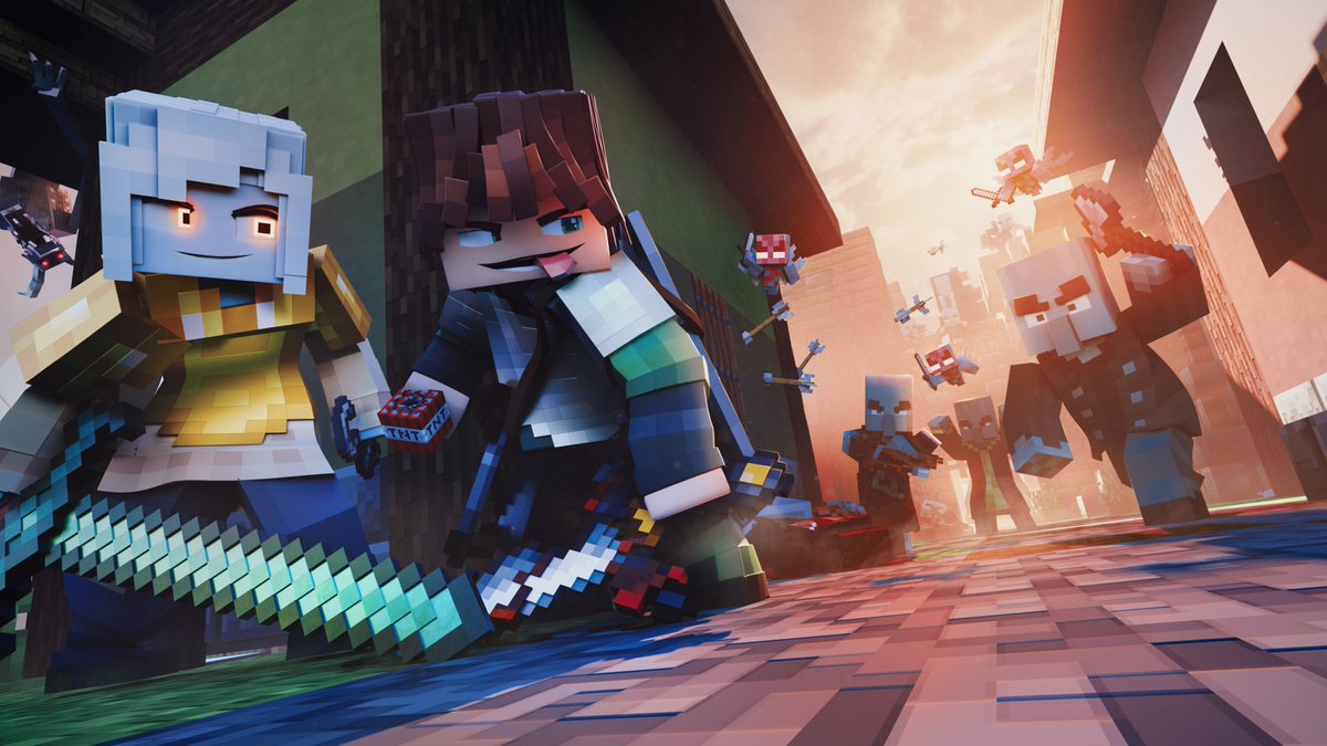 fyoncle's tweet image. Lately we raided an village with @XBXR_MC on modded minecraft, so i decided to make a cool scene of it :D

[There is two easter eggs in this photo, lets see if any of you will notice 😉]