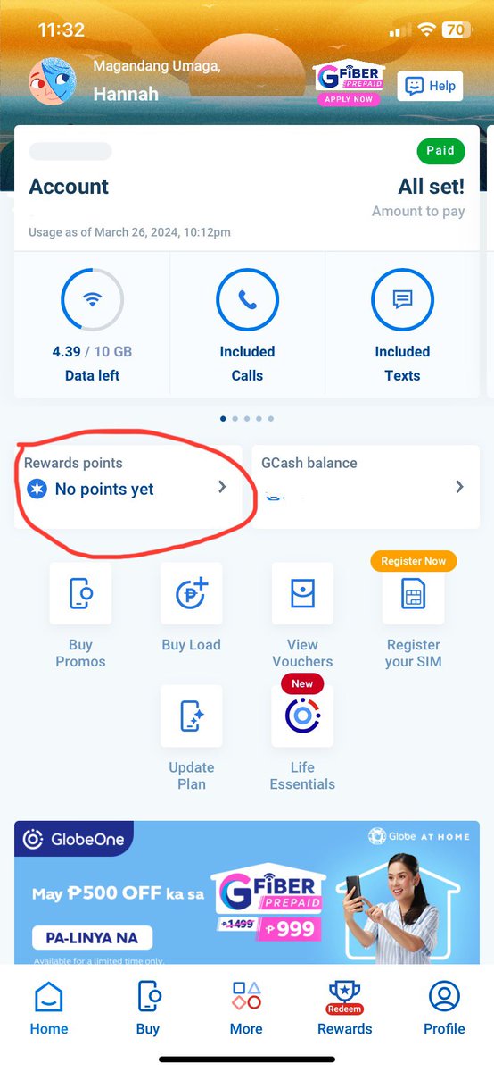 hannahnsdc's tweet photo. @enjoyGLOBE what does this mean? Trying to redeem my points that will expire tomorrow but, GlobeOne app does not show my points anymore? https://t.co/XUnGOkUfrr