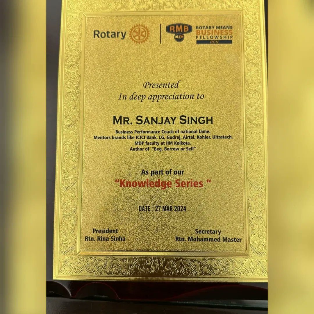 Consults4Sales's tweet image. Honored to be part of the Rotary Club&apos;s &apos;Knowledge Series&apos; event on March 27, 2024, at Chitnavis Centre. Engaged in an insightful discussion and was humbled to receive recognition for my work.

#RotaryClub #KnowledgeSeries