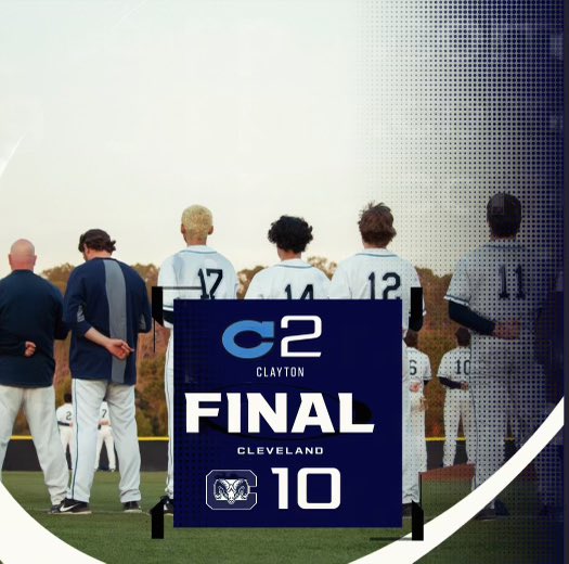 Final. 🐏 Cleveland: 10 Clayton: 2 @Cooper_Ph10 : W, 5IP, 1ER, 8K’s, 2-4, 2B, RBI @willhic22670180 : 3-4, HR, 2B, 4RBI @_CalebLynn : 1-2, 2B, RBI, 3 BB Full team effort to earn the split with Clayton this week. We are back tomorrow in the JCEI at South Johnston at 730pm.